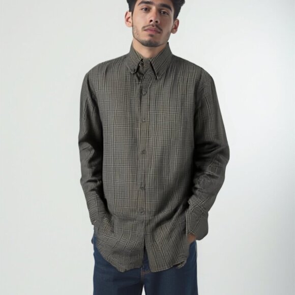 ❤️ G. H. Bass  & Co. men's long sleeve plaid shirt size Medium - Picture 1 of 10